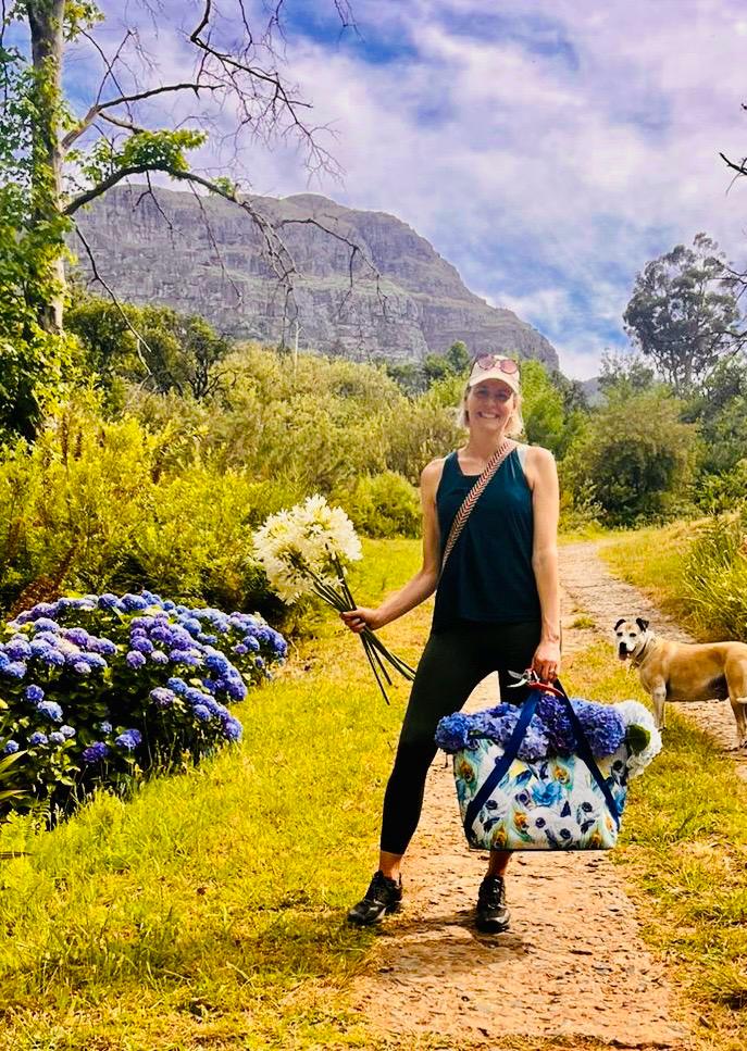 Honey in a mountain garden with flowers